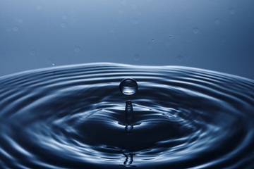 drop of water falling down in the water 