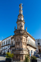 Fototapeta premium Italy, Apulia, Province of Brindisi, Ostuni. June 05, 2019. Column of Saint Oronzo.