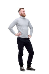 Fototapeta premium confident bearded man . isolated on white background.