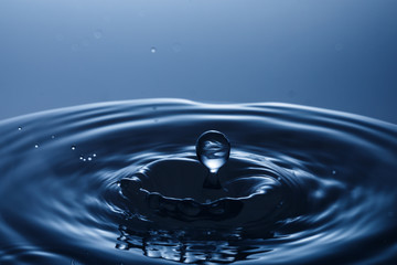 drop of water falling down in the water 