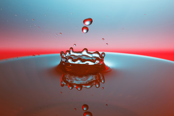 drop of water falling down in the water 