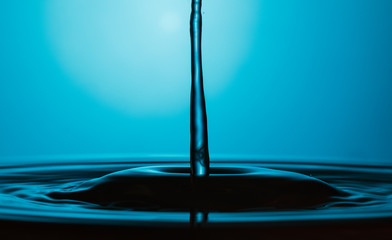 drop of water falling down in the water 