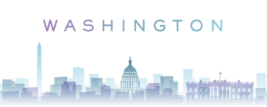 Washington Transparent Layers Gradient Landmarks Skyline