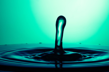 drop of water falling down in the water 