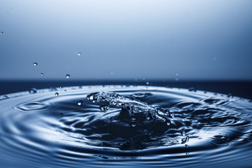 drop of water falling down in the water 