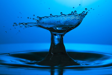 drop of water falling down in the water 