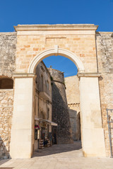 Italy, Apulia, Province of Lecce, Otranto. Entrance to old town at Alfonsina Gate.
