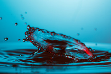 drop of water falling down in the water 