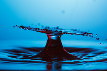 drop of water falling down in the water 