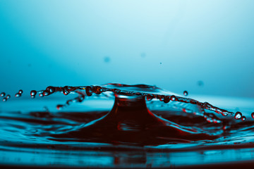 drop of water falling down in the water 