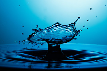 drop of water falling down in the water 