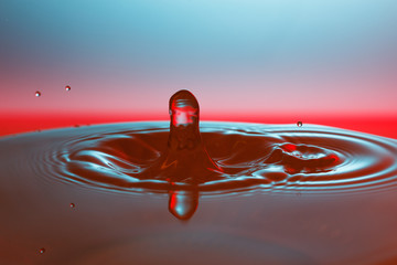 drop of water falling down in the water 