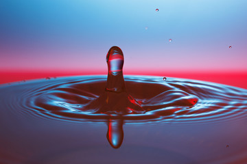 drop of water falling down in the water 