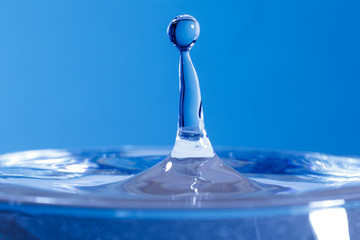 drop of water falling down in the water 