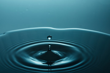 drop of water falling down in the water 