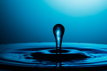 drop of water falling down in the water 