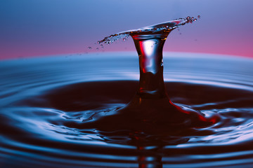 drop of water falling down in the water 