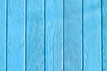 Wooden background texture. Creatively painted intense blue boards.