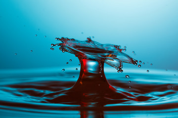 drop of water falling down in the water 