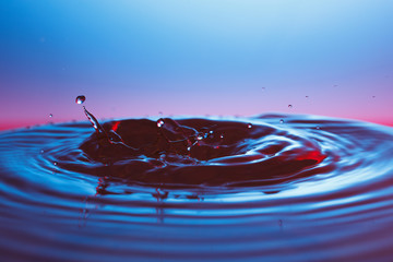 drop of water falling down in the water 