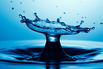 drop of water falling down in the water 