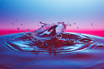 drop of water falling down in the water 