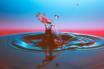 drop of water falling down in the water 