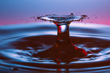 drop of water falling down in the water 