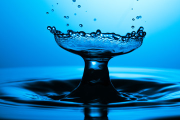 drop of water falling down in the water 