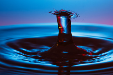 drop of water falling down in the water 