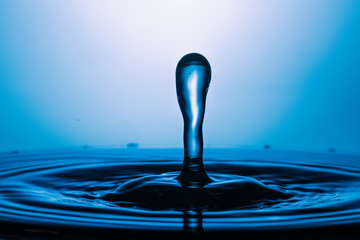 drop of water falling down in the water 