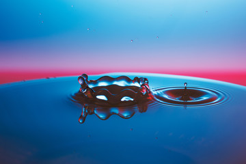 drop of water falling down in the water 