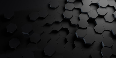 dark grey honeycomb background 3d extruded