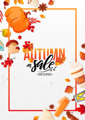 Autumn Fall Season Sale Ad Poster.