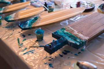 resin art ocean series and process