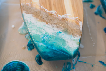 resin art ocean series and process