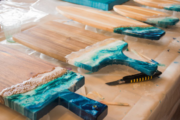resin art ocean series and process