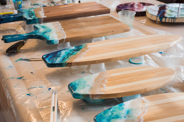 resin art ocean series and process