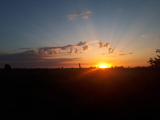 sunset in mountains