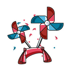 ribbon decoration with fans windmills toy