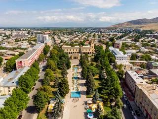 Gardinen Gori, Shida Kartli Region, Georgia, Eurasia. Aerial view of gori city, famous because is stalin's Homeland. © photomaticstudio