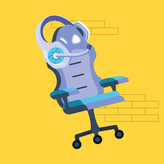 gamer special chair with headset