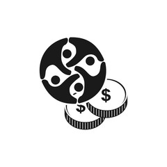 Commitment Teamwork Together Business Black Logo Illustration Vector