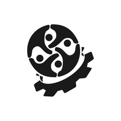 Commitment Teamwork Together Business Black Logo Illustration Vector