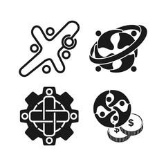 Commitment Teamwork Together Business Black Logo Illustration Vector