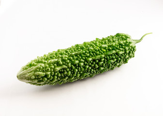 bitter melon on white background
