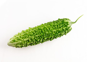 bitter melon on white background