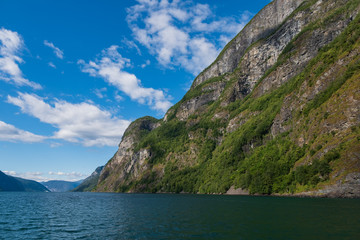 The Aurlandsfjord - a narrow, lush branch of Norway’s longest fjord, the Sognefjord. July 2019