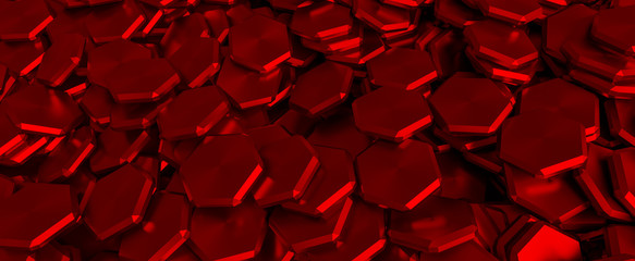 abstract geometric background made by metal hexagonal shape aluminium. texture, wallpaper and background. 3d illustration. illustrazione 3d di elemeti metallici esagonali in alluminio.