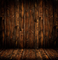 wooden interior room with wooden floor and wall